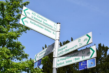 Wall Mural - bike road sign in Koblenz