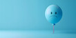 Moody Airborne Balloon with Sad Facial Emoticon, Blue Sad Face