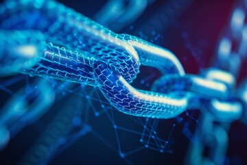 Blockchain Technology Concept with Digital Code and Secure Transactions in a Futuristic Network