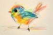 a child's pencil drawing of a bird