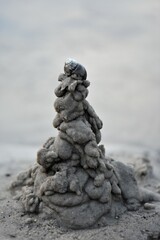 Wall Mural - sand castle with shell on top