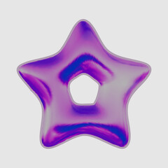 Wall Mural - purple star shape on white background