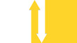 Two vertical arrows in contrasting directions, one pointing upwards and the other downwards. White and yellow arrows background. 