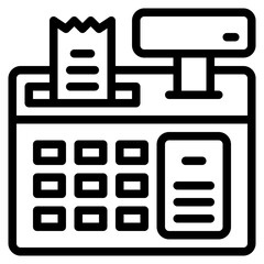 Poster - cash register or till outline icon