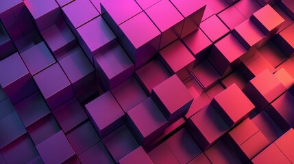 Canvas Print - dynamic geometric blocks structure 3d render of abstract background design digital illustration