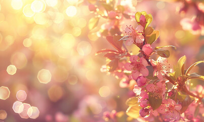 Spring Blossom - A Vibrant Display of  Colorful Flowers  with Bokeh Background