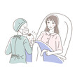 Clip art of woman giving birth.