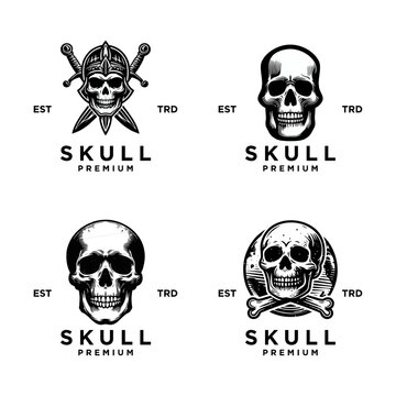 skull icon logo template illustration