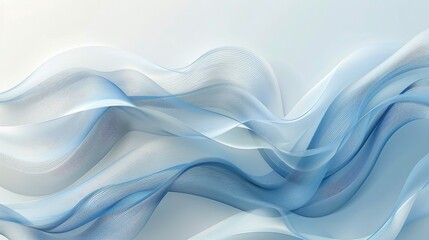 Wall Mural - Abstract blue and white background with wavy lines for presentation design, vector illustration, white background, light colors, soft edges, minimalistic style, large copy space on the right side