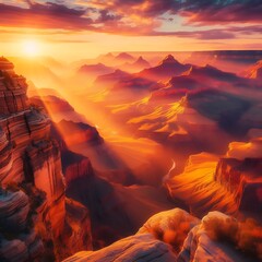 Wall Mural - sunset in the mountains