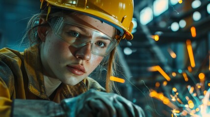 Canvas Print - Female Engineer at Workstation