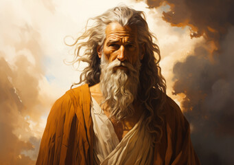 Wall Mural - Enoch Biblical Portrait - Mediterranean Man Walking with God, Grandfather of Noah, Spiritual Journey