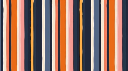 Wall Mural - The retro seamless pattern features vertical lines and color stripes