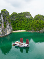 Wall Mural - Scenic view of islands in Halong Bay Vietnam