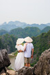 Couple enjoying stunning view in Vietnam
