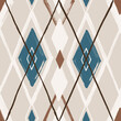 Argyle pattern from brush strokes. Vector diamond background. Seamless pattern