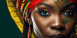 Juneteenth theme, also known as freedom day, African girl eyes. National colors of Africa. 