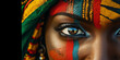 Juneteenth theme, also known as freedom day, African girl eyes. National colors 