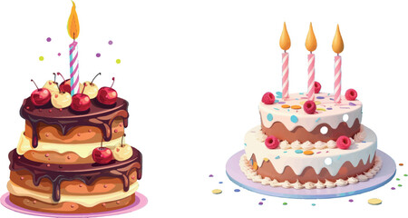 Canvas Print - Birthday party celebration cake icon