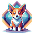 Playful Puppy in Geometric Shapes