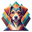 Playful Puppy in Geometric Shapes