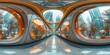 An immersive 360-degree equirectangular spherical panorama of futuristic transport pods seamlessly integrating into smart city grids, offering efficient