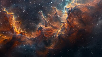 visualize a nebula depicted as a blooming flower in the cosmic garden, with petals of gas clouds spr