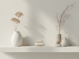 Wall Mural - Minimalist product arrangement in a clean and contemporary style.