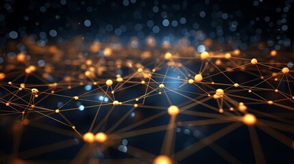 Complex network of big data information, tech backdrop, macro shot, high detail
