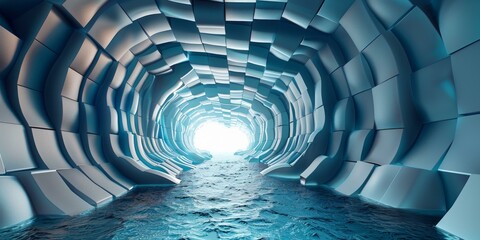 Sticker - Blue Futuristic Tunnel