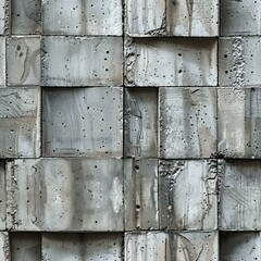 Wall Mural - Gray concrete blocks background texture