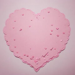 Paper pink hearts fly on soft pink color background