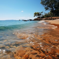 Wall Mural - Sandy beach with crystal clear water