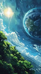 Canvas Print - anime landscape scenery art