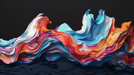 Wall Mural - Vibrant digital waves in a sea of creativity