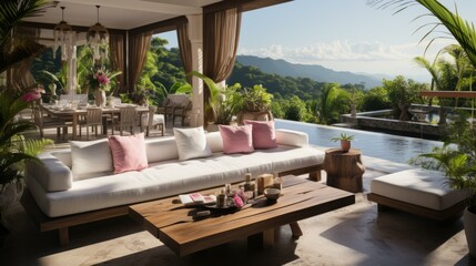 Sticker - A luxurious villa with a stunning view of the ocean