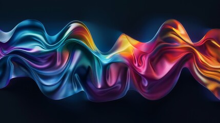 Wall Mural - Vibrant wave of color flow in a digital silk dance