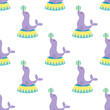 seamless pattern with circus seal