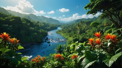 Tropical landscape showing its beauty