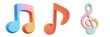 © gunzexx png and bg - PNG musical note 3d icons and objects collection, in cartoon style minimal on transparent, white background, isolate