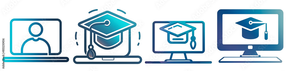 Online Teaching clipart collection, symbol, logos, icons isolated on ...