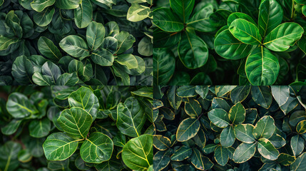 Sticker - green leaves background