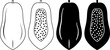 outline silhouette papaya icon set