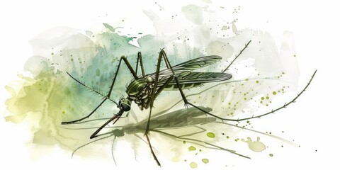 Poster - Detailed drawing of a mosquito, perfect for educational materials