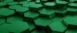 Abstract futuristic luxurious digital geometric technology hexagon background banner illustration 3d - Glowing dark green colored hexagonal 3d shape texture wall.