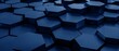 Abstract futuristic luxurious digital geometric technology hexagon background banner illustration 3d - Glowing dark blue colored hexagonal 3d shape texture wall.