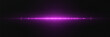 Purple flash of light. A horizontal line with a glare and a bright explosion. On a transparent background.