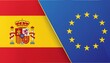 spanish flag and european union flag ai generated