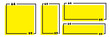 © FreenDesignstock - Quote box frame set. Blank quote boxes for text. Quotation bubble frame template with yellow background. Quote text in speech bubble. Quote bubble testimonial banners. Text in brackets. 11:11