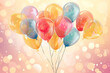 Festive Birthday Decorations: Illustration with Glossy Balloons